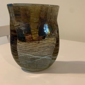 Handblown gray glass vase